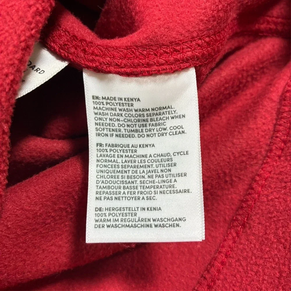 Lands' End Quarter Zip Fleece Pullover Mens Size Large Red Mock Neck Jacket